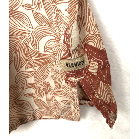 GRAMICCI Shirt Women's Sz L‎ Copper Cap Sleeve Button Up Cotton Lightweight Boho - Picture 5 of 8